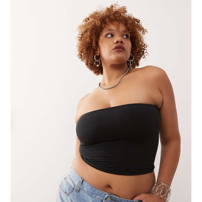 COLLUSION Plus double lined bandeau in black