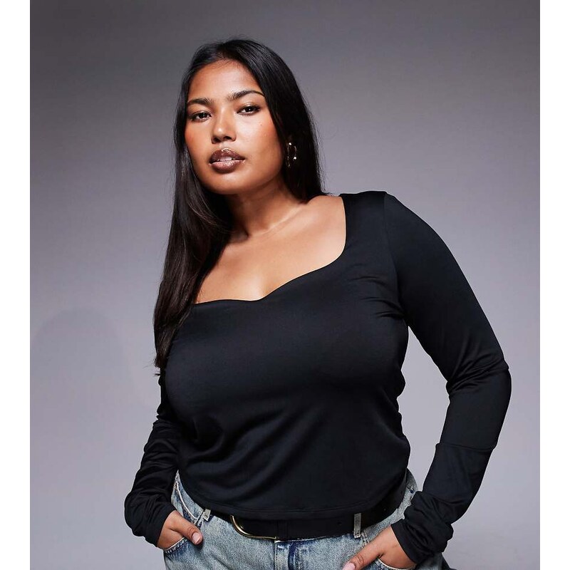 ASOS Curve ASOS DESIGN Curve double layer long sleeve curved