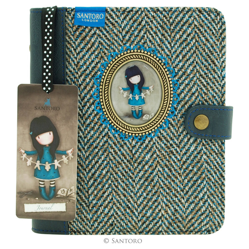 Santoro London - Zápisník A5 Premium - Gorjuss - I Found My Family in a Book Modrá;Modrá