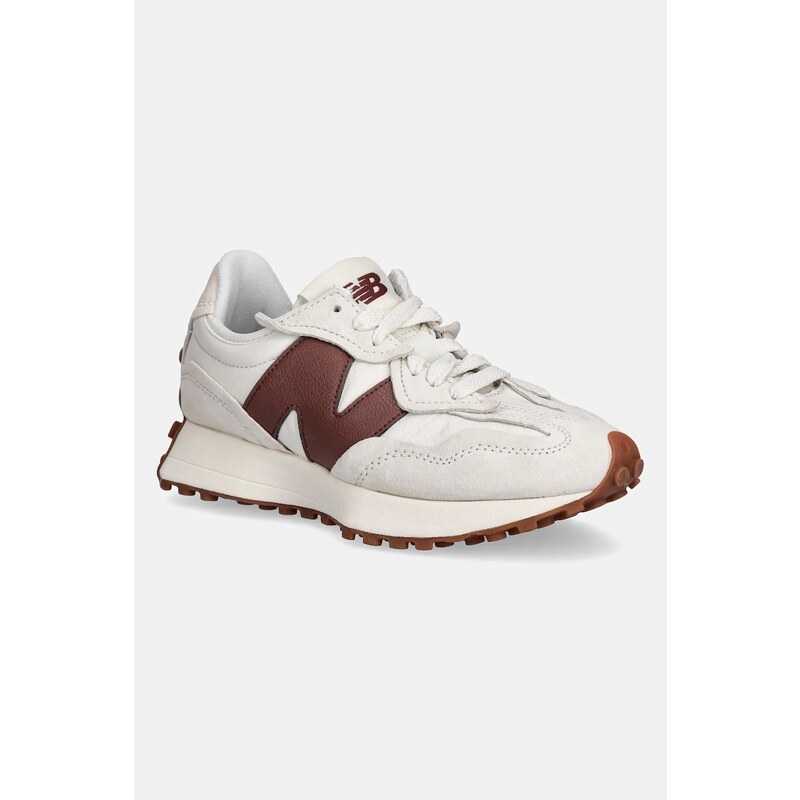 Kožené tenisky New Balance 327 béžová barva, U327WKM