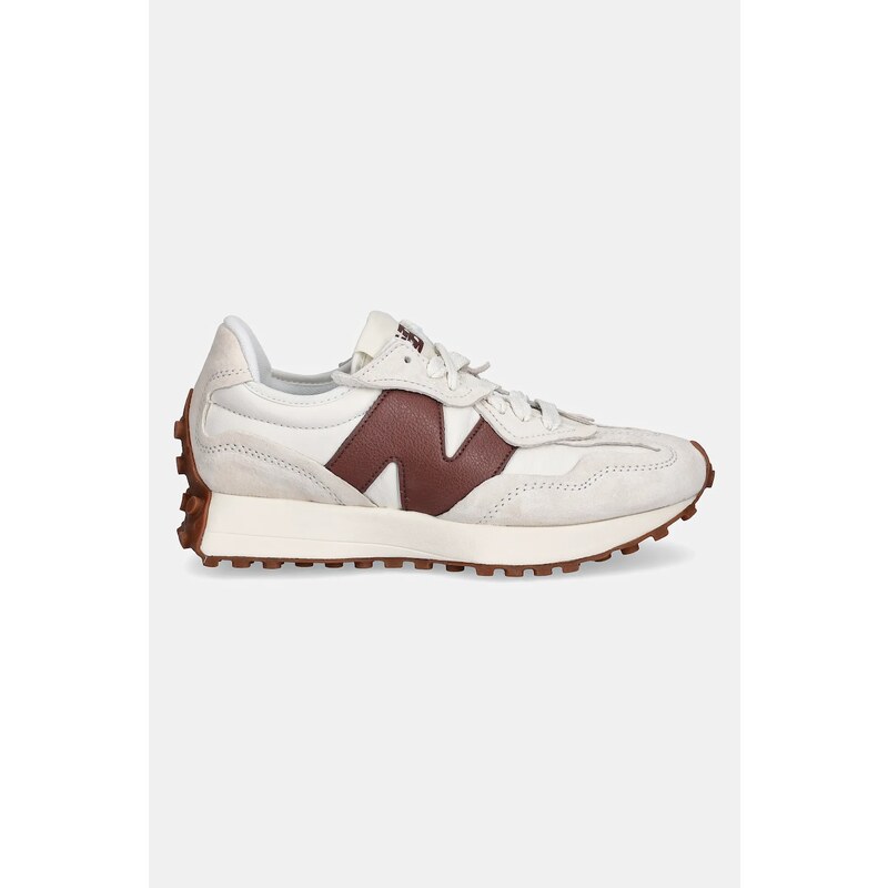 Kožené tenisky New Balance 327 béžová barva, U327WKM
