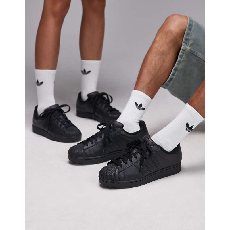 adidas Originals Superstar II trainers in black