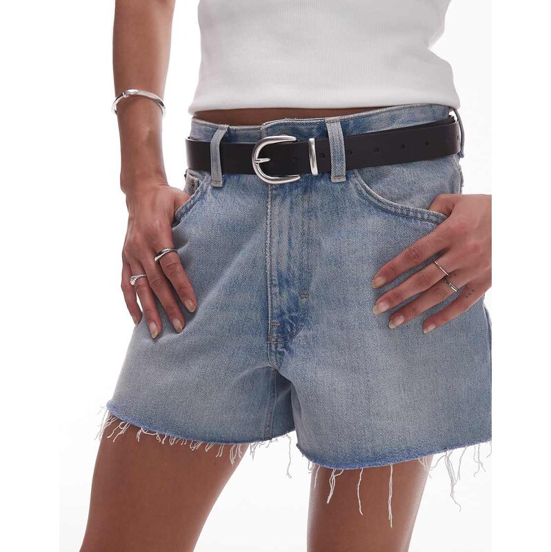 Levis phoebe leather western belt in black