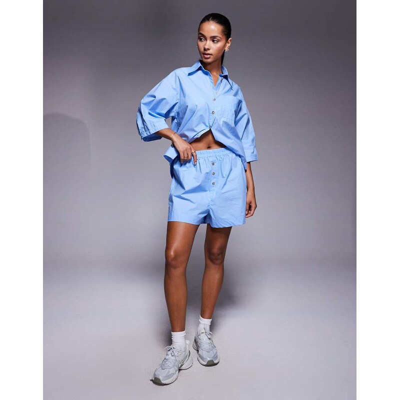 River Island pull on short co ord in blue 107788196