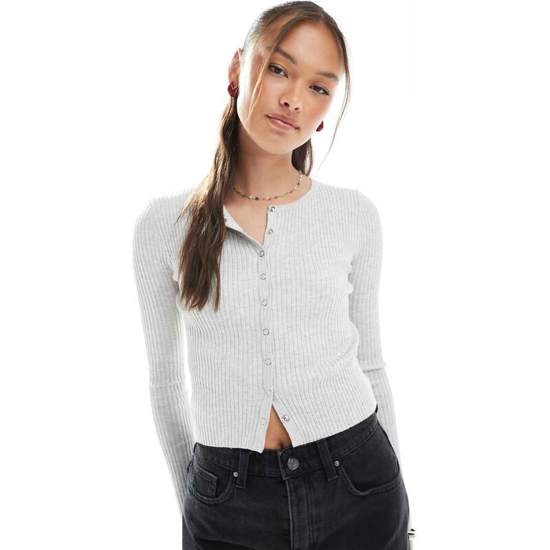 Cotton On everfine knit cardigan in grey marle 107788249