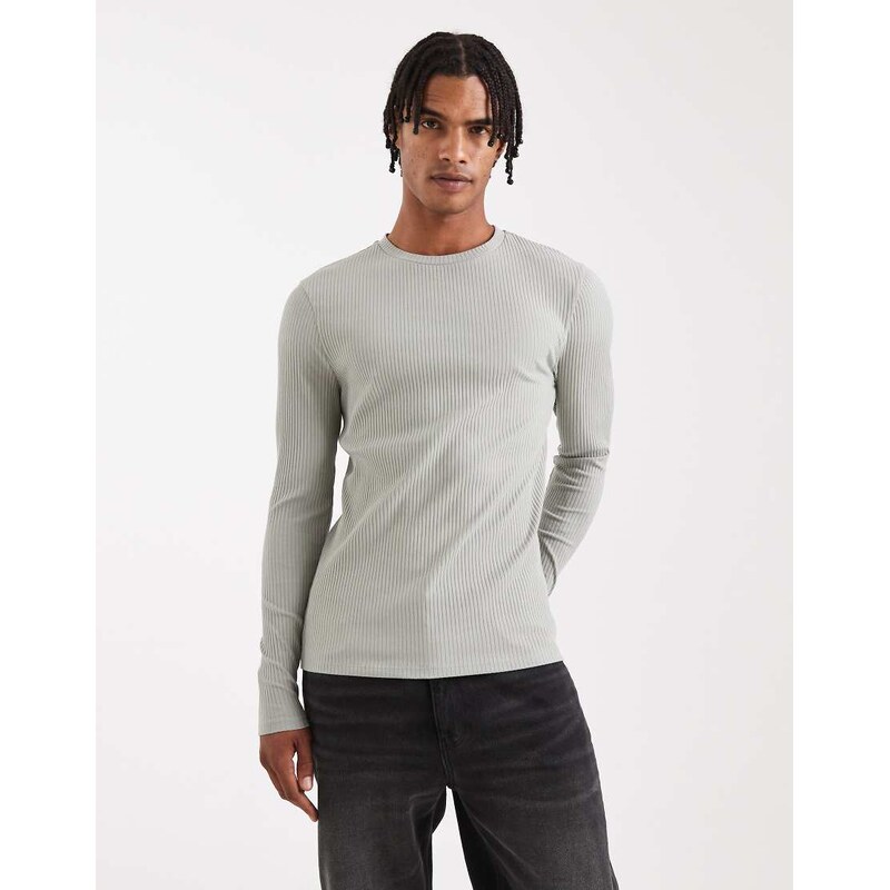 ASOS DESIGN super heavyweight muscle fit long sleeve t-shirt in
