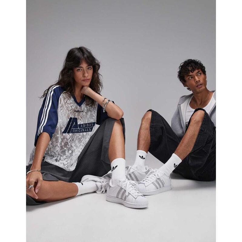 adidas Originals Superstar II trainers in white and grey