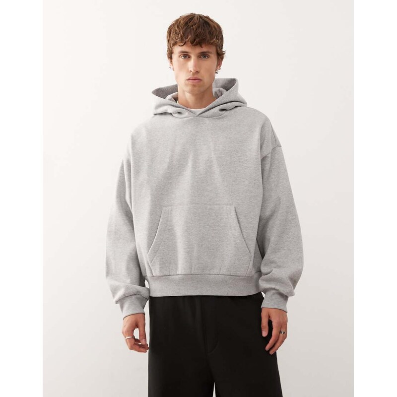 Weekday heavyweight jersey oversized boxy fit hoodie in grey