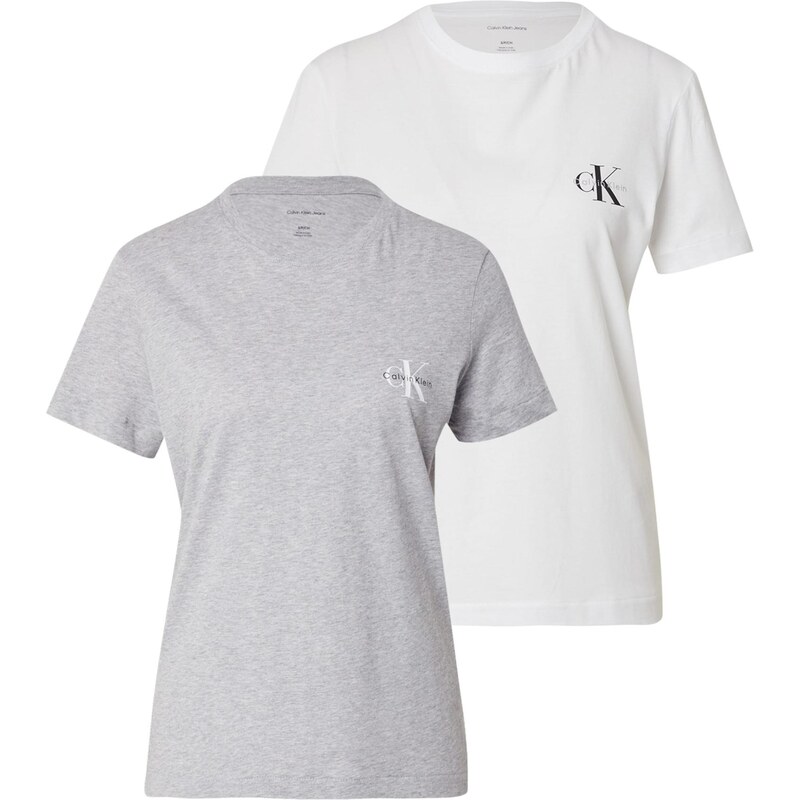 Calvin Klein Jeans Tričko šedá / černá / bílá