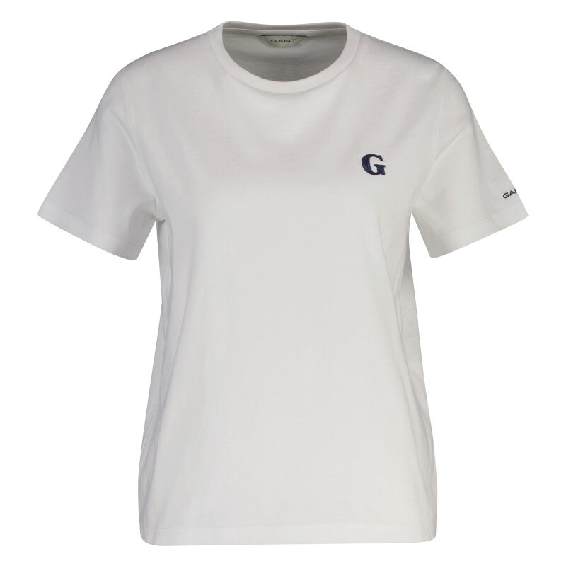 TRIČKO GANT REG G BADGE SS T-SHIRT WHITE
