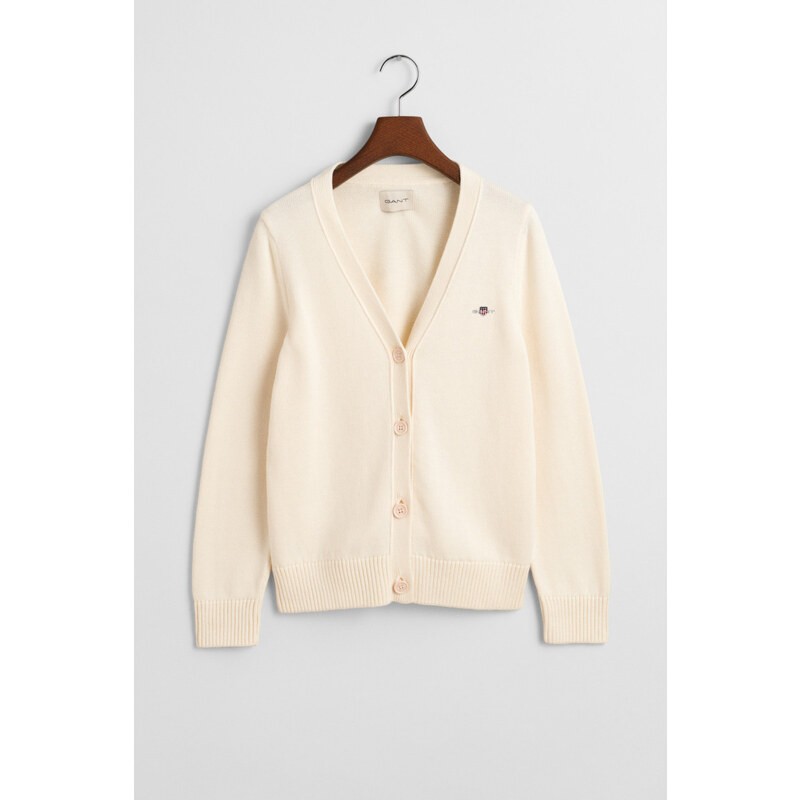 KARDIGÁN GANT CLASSIC COTTON CARDIGAN CREAM 107792696
