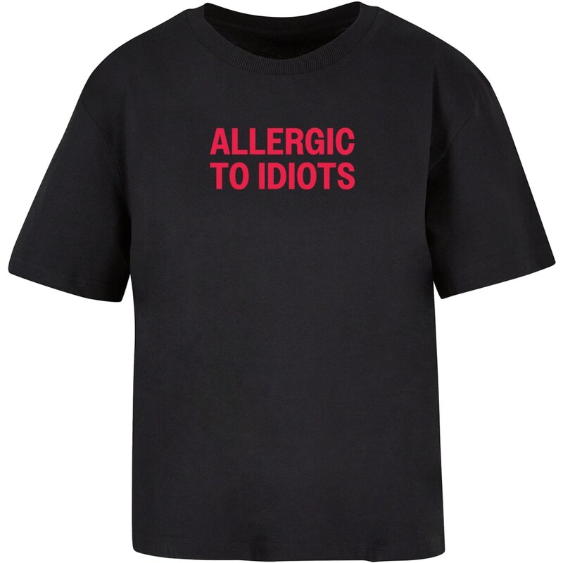 Miss Tee Tričko Allergic To Idiots krvavě červená / černá 108757441