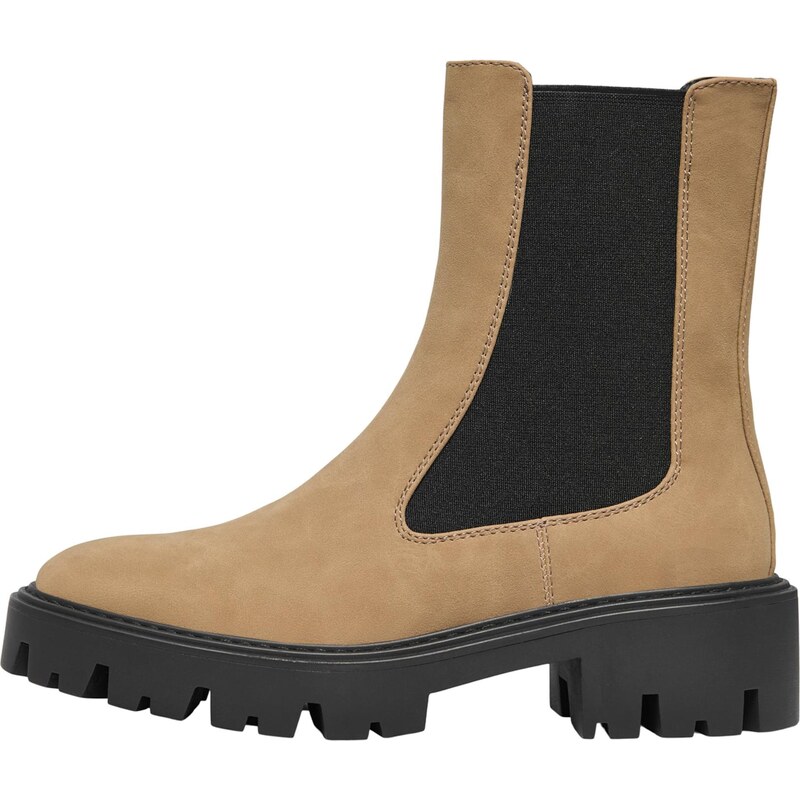 ONLY Chelsea boty ONLBETTY cappuccino / černá 108772889