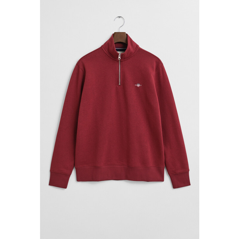 MIKINA GANT REG SHIELD HALF ZIP SWEAT PLUMPED RED