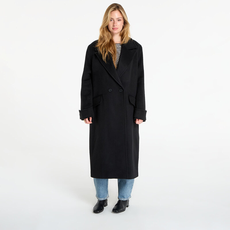 Kabát AllSaints Mabel Double Breasted Oversized Coat Black 10 107805932