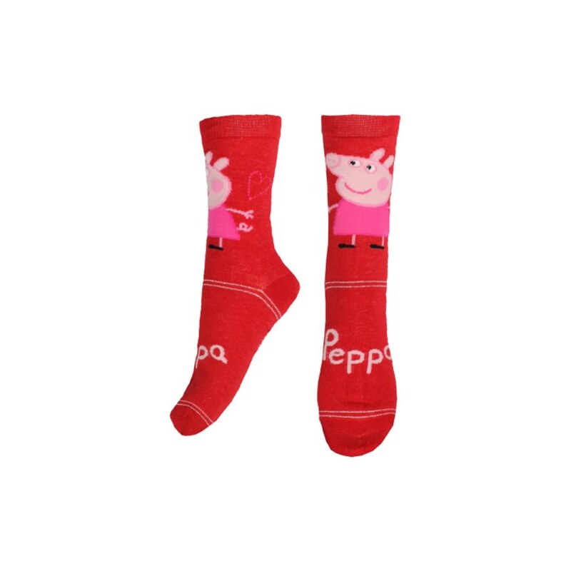 E plus M Dívčí ponožky Peppa Pig - červené