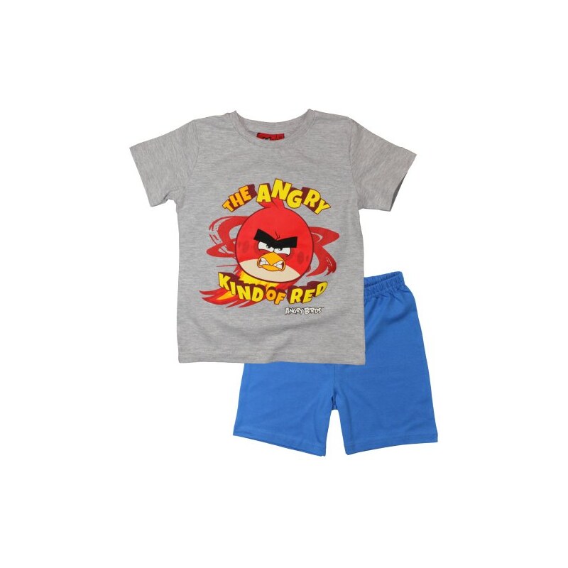 E plus M Chlapecké pyžamo Angry Birds - šedo-modré