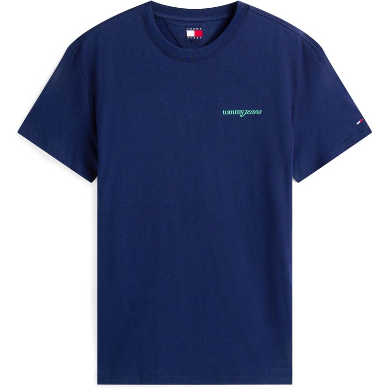 Tommy Jeans Tričko námořnická modř / mátová / fialová / černá
