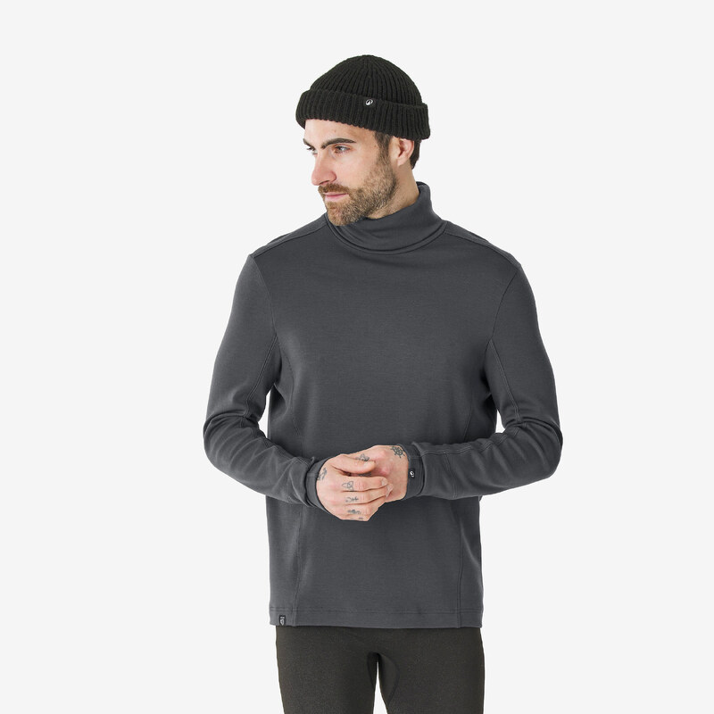 WEDZE Pánský rolák z vlny merino hřejivý BL Top 500 Woolneck