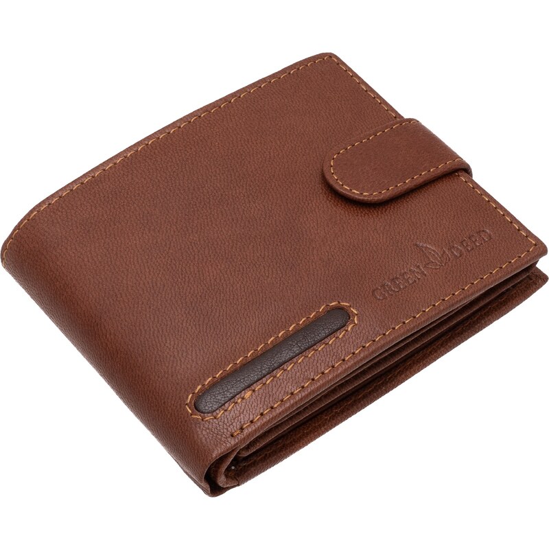 GREEN DEED Pánská kožená peněženka hnědá SGD-1021/T
