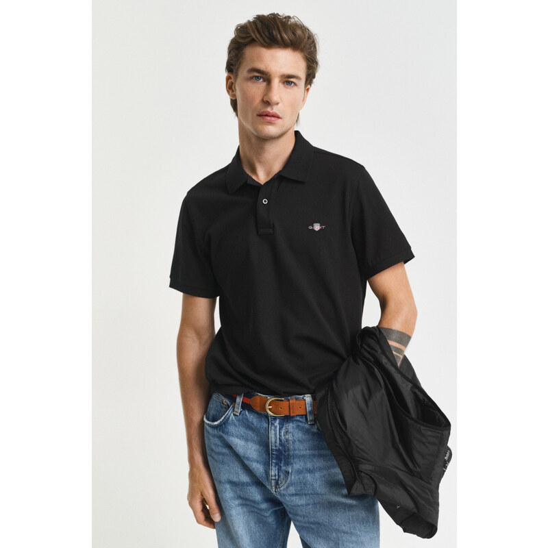 POLOKOŠILE GANT REG SHIELD SS PIQUE POLO BLACK