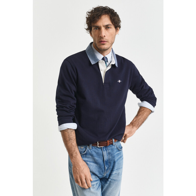 POLOKOŠILE GANT REG CHAMBRAY HEAVY RUGGER EVENING BLUE