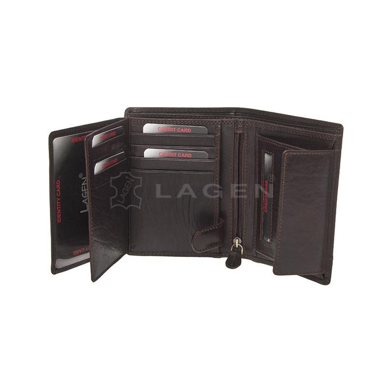 Dámská kožená peněženka Lagen HT-31/T Dark brown 53485431