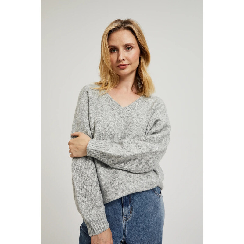 Marisse Womens Sweater Z-Sw-4534 L.Grey Mel