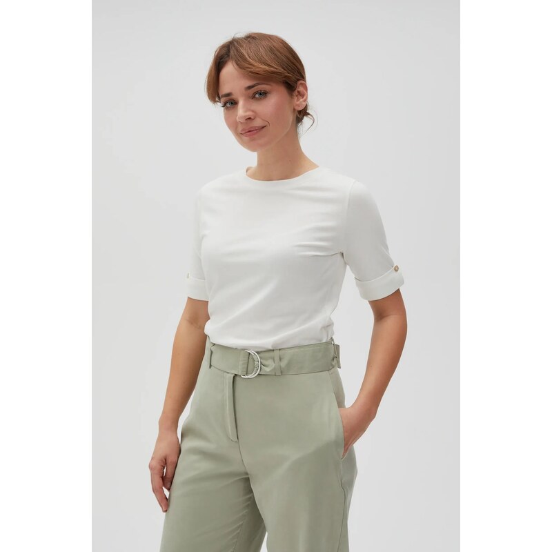 Marisse Womens T-Shirt L-Ts-4616 Off White