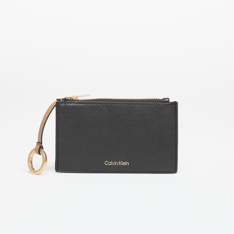 Peněženka Calvin Klein Foil Logo Top Zip Cardcase Black