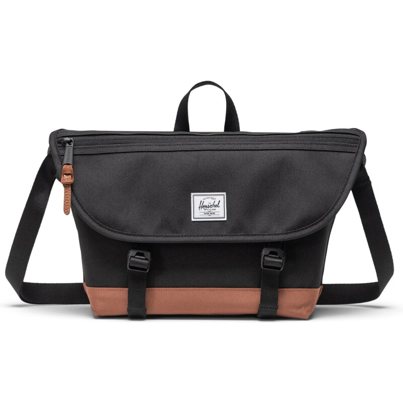 Herschel Cove Small Messenger Black/Saddle Brown