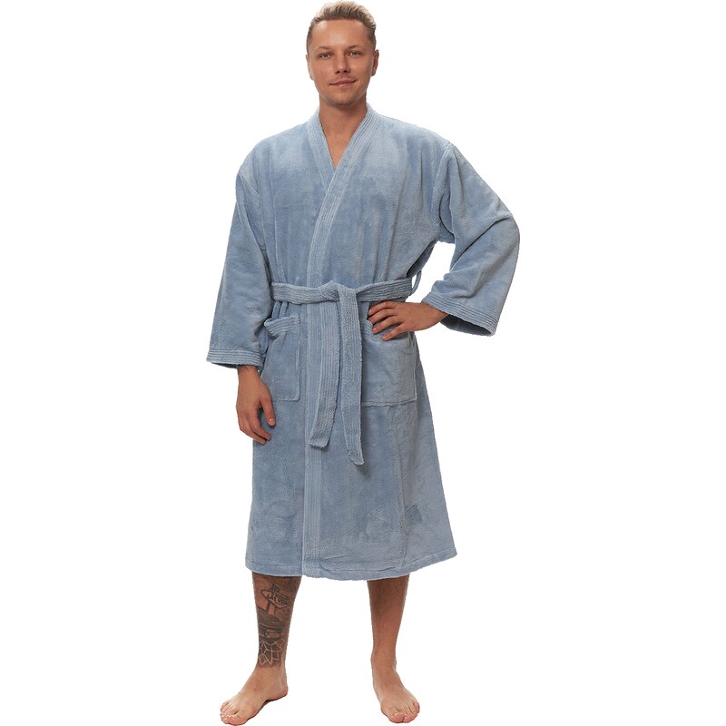 Interkontakt Pánský župan Kimono, Mlžná modř S