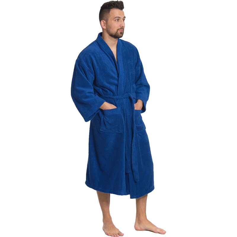 Interkontakt Pánský bavlněný župan Kimono, Námořnická modř S