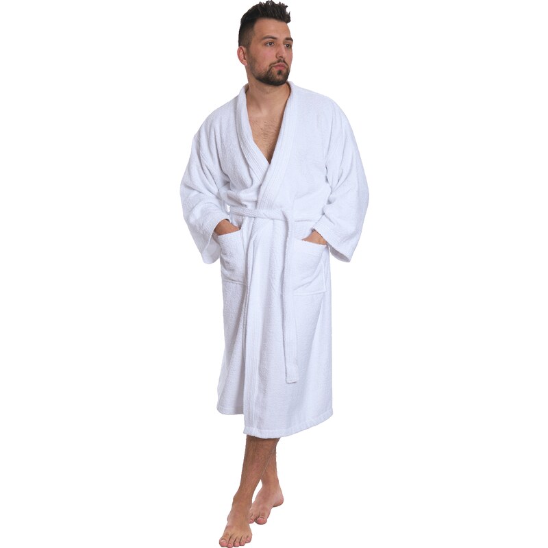 Interkontakt Pánský bavlněný župan Kimono, Bílá S