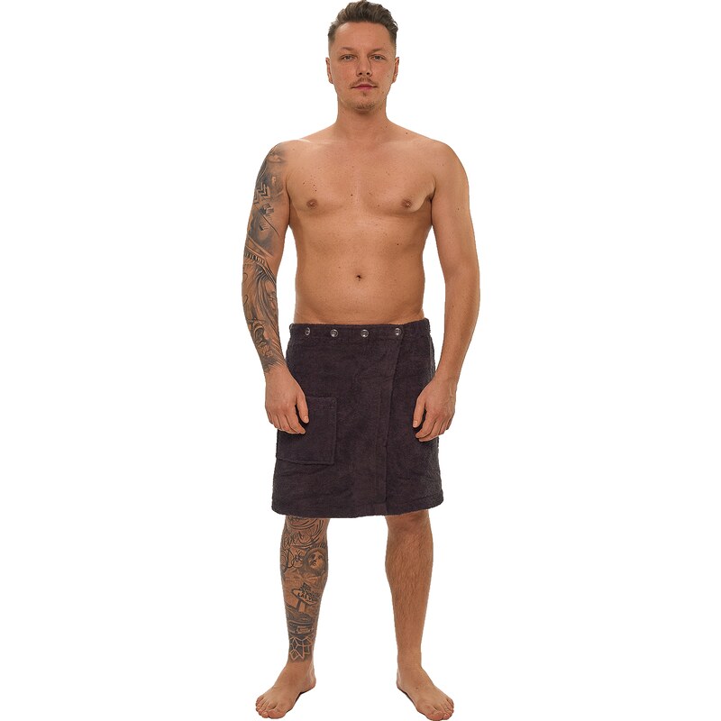 Interkontakt Pánský bavlněný saunový kilt, Hořká čokoláda