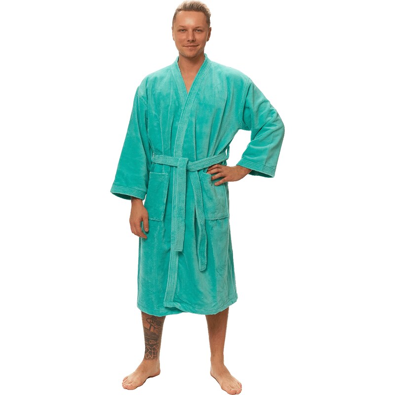 Interkontakt Pánský župan Kimono, Tyrkysová S