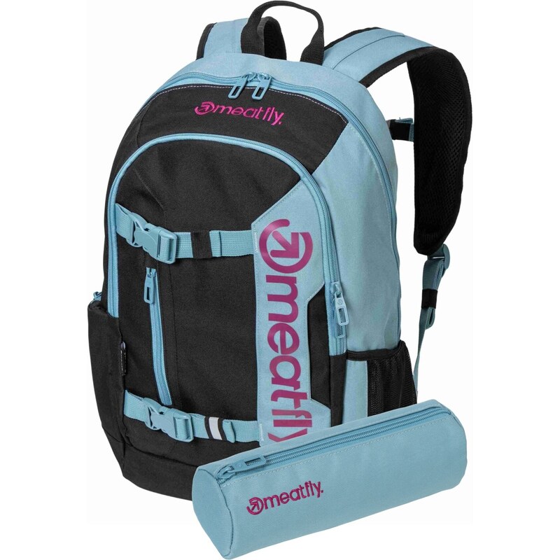Meatfly batoh Basejumper Aqua / Pink 22 L + PENÁL ZDARMA