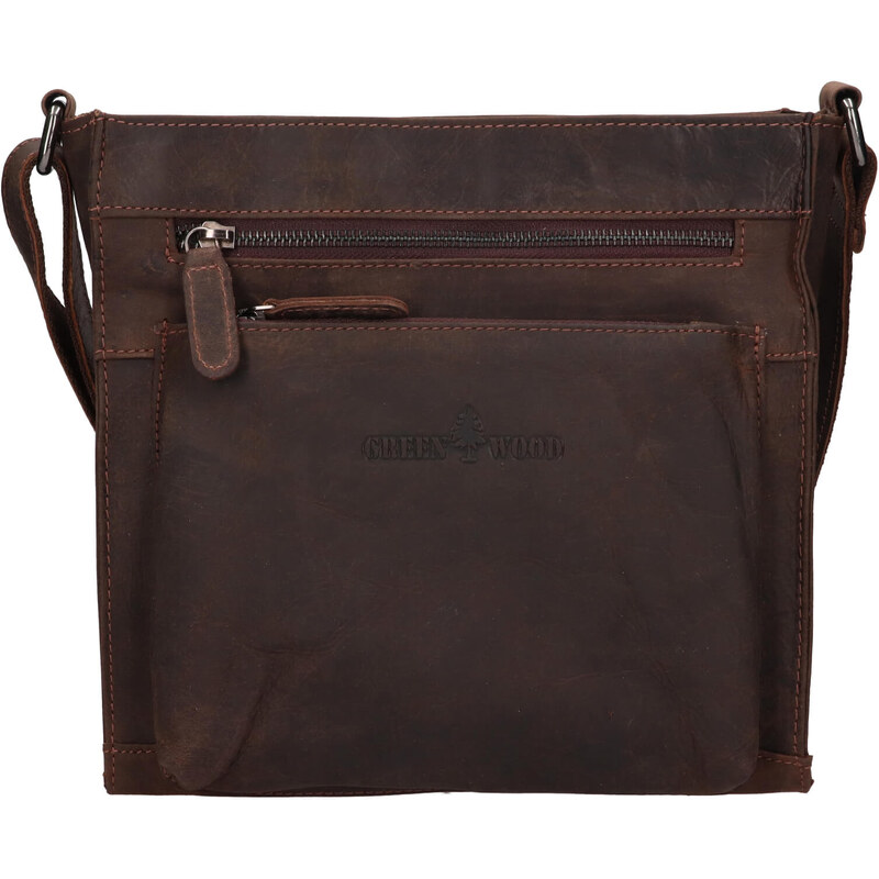 Dámská kožená crossbody kabelka Greenwood Stefani - tmavě hnědá 107828006