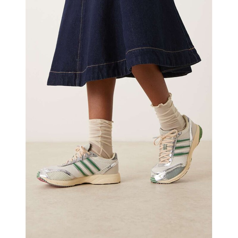 adidas Originals adidas Adios OG trainers in white and green 107829504