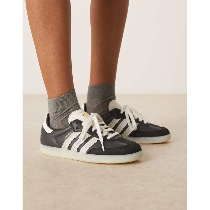 adidas Originals Samba OG trainers in black and white ruffle