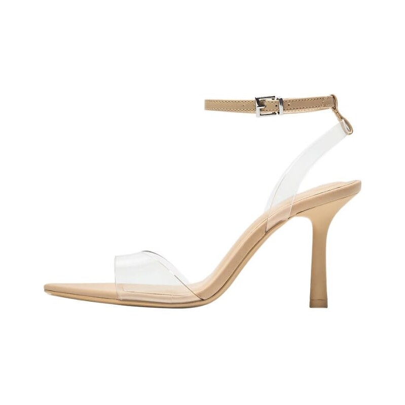 Bershka vinyl heeled sandals in transparent-No colour 107829641