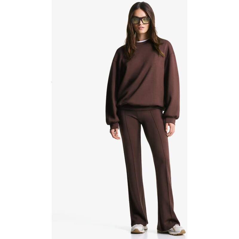 Bershka Modal flare trousers in brown 115715519