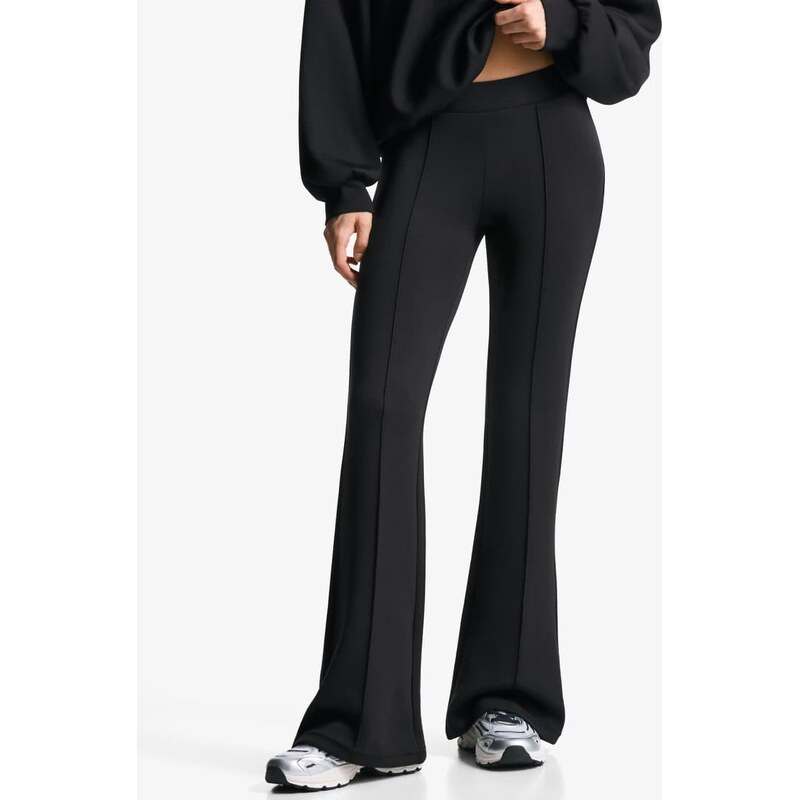 Bershka Modal flare trousers in black