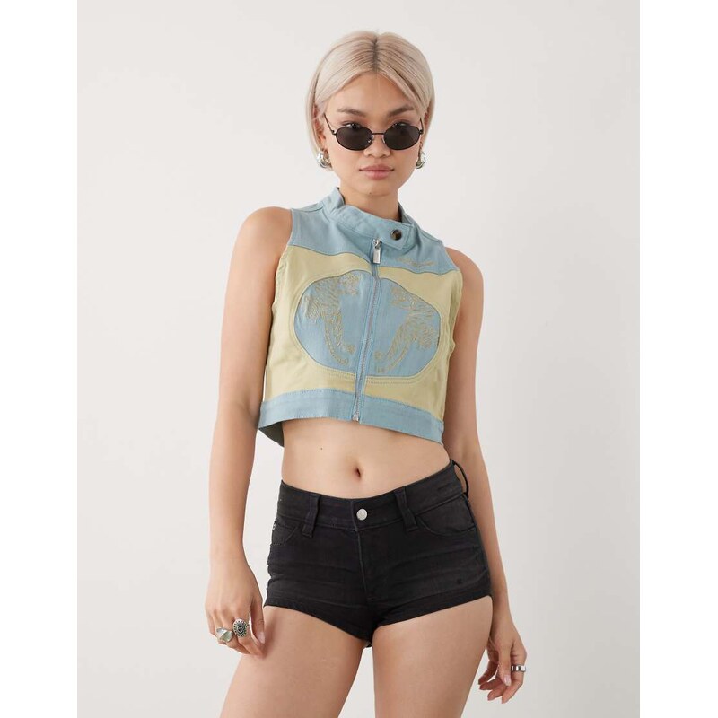 Cheap Monday Sleezie denim hot pant shorts in washed black 107831957