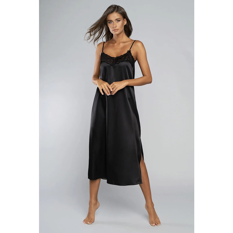 Dámská noční košile dlouhá Dotyk Černá - Italian Fashion 113456356