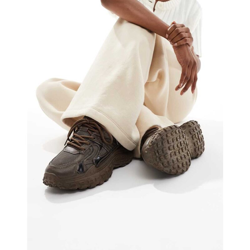 SEQWL Wolf chunky trainers in chocolate-Brown 107919634