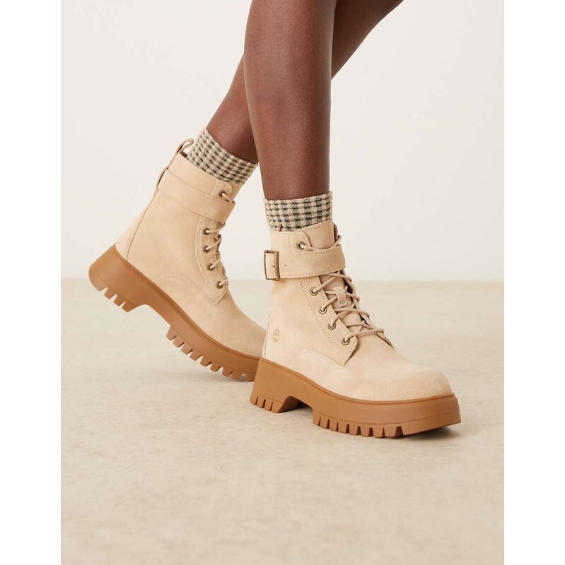 Timberland Cora Valley lace boots in light beige-Neutral 108623455