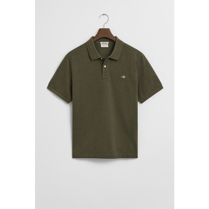 POLOKOŠILE GANT REG SHIELD SS PIQUE POLO KHAKI GREEN MEL