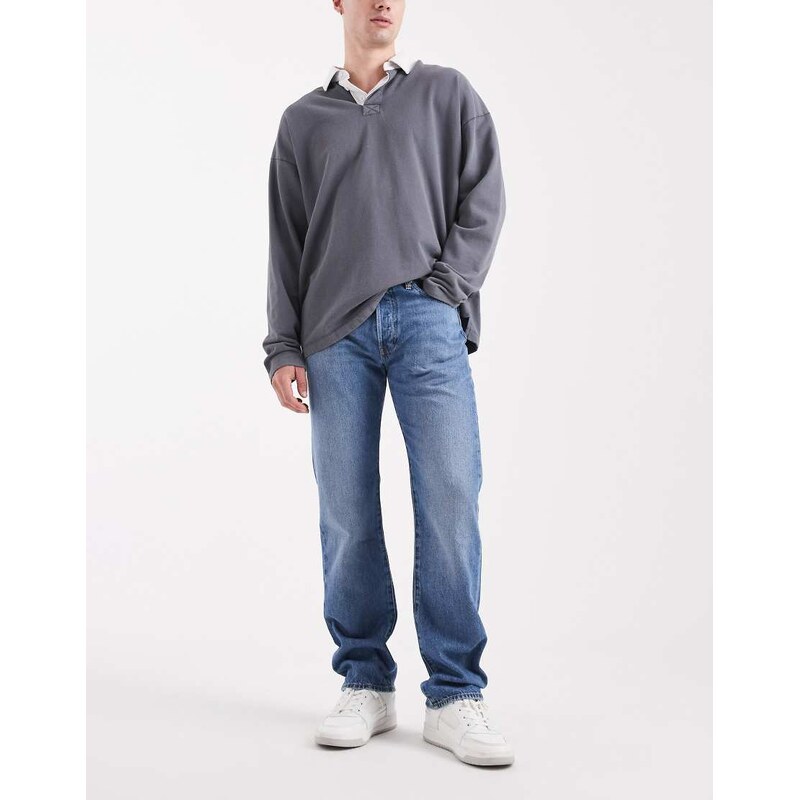 Levis 501 Original straight jeans in mid wash-Blue