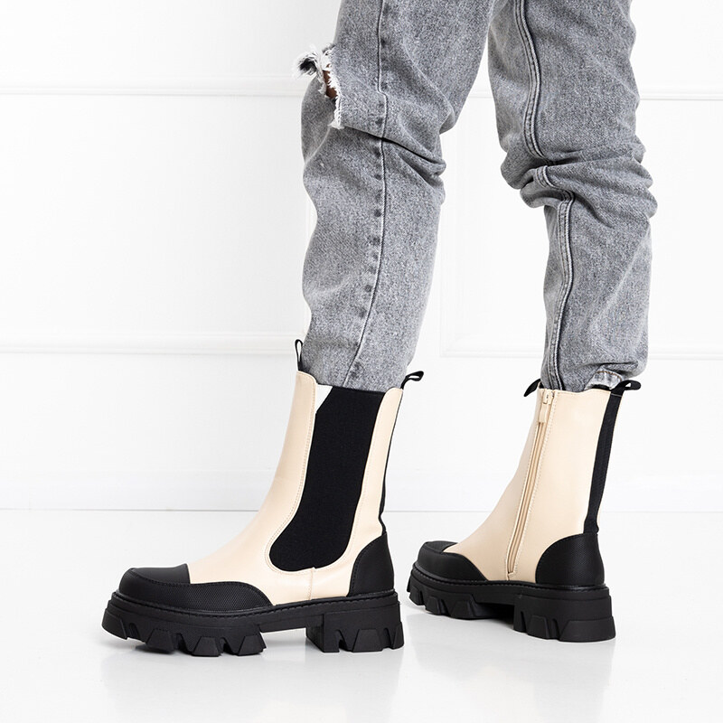 Resti Beige womens boots on a massive sole Rosidi - Footwear